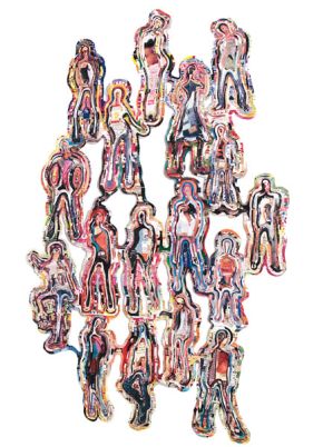 verbindende hüllen | 2007 | 124 x 140 cm | Collage aus Versandhauskatalogen