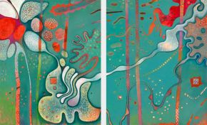 aufsteigend | 2009 | je 70 x 60 cm | Diptychon | Öl auf Leinwand