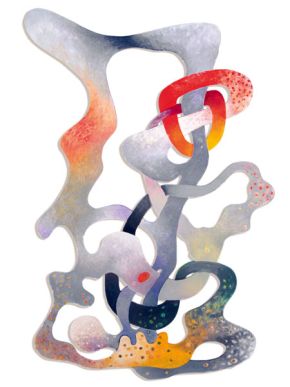 verflochten | 2005 | 160 x 100 cm | Öl auf Holz