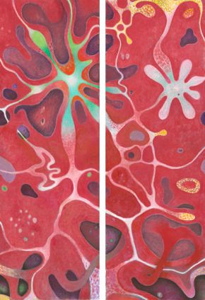 mycel | 2010 | 100 x 80 cm | Diptychon | Öl auf Leinwand