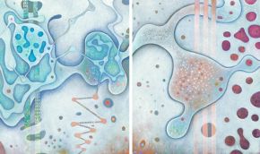 raumfalten | 2010 | je 70 x 60 cm | Diptychon | Öl auf Leinwand