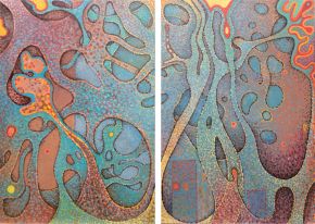 geflecht | 2014 | Diptychon | Acryl auf Leinwand