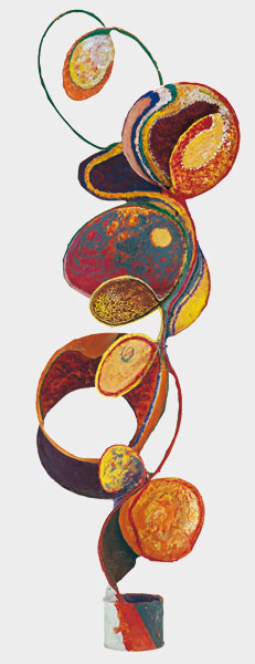 phönix aus der dose | 2002 | 74 x  23 cm | Tempera auf Papier und Draht