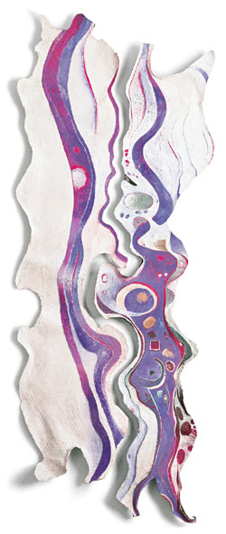 zwischenraum | 1999 | 225 x 80 cm | Tempera auf Papier und Draht